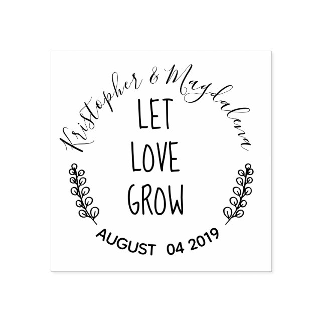 Let Love Grow Rustic Rubber Stamp (Imprint)