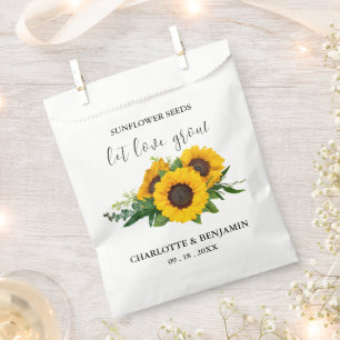 Let Love Grow Rustic Sunflower Seed Wedding  Favor Bag
