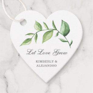 Let Love Grow Rustic Watercolor Greenery Wedding Favor Tags