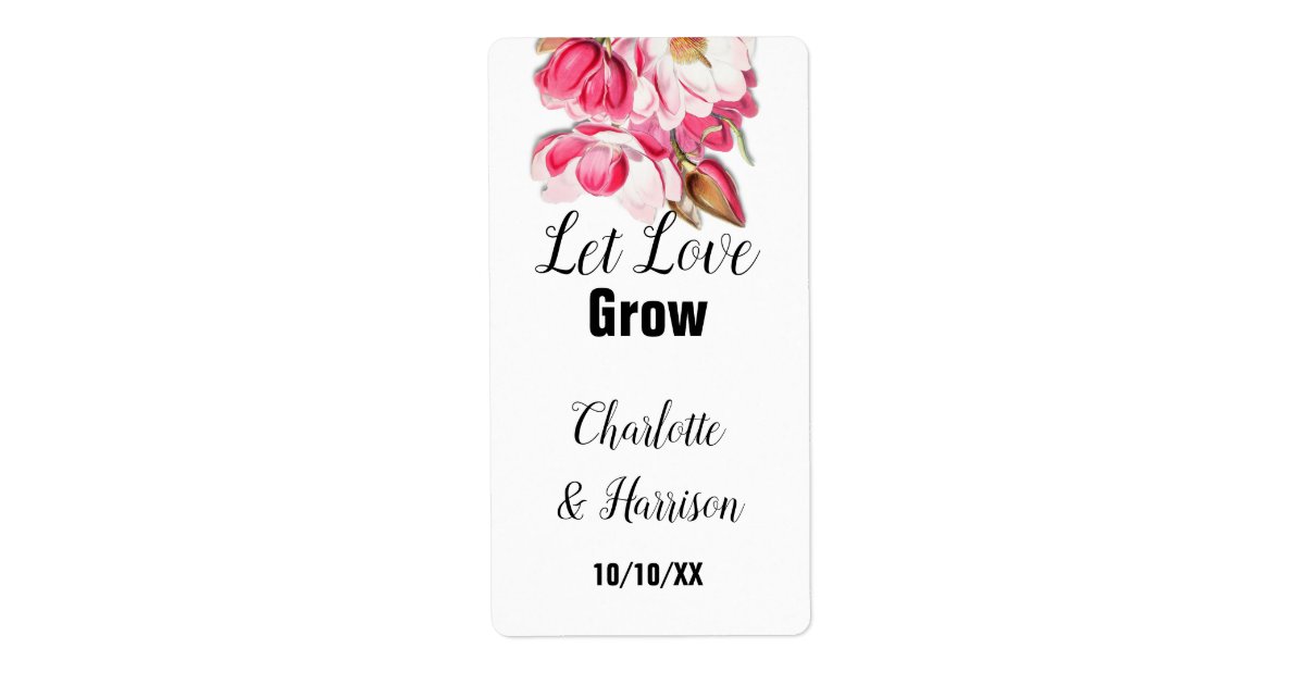 Let Love Grow Seed Packet Wedding Favor label | Zazzle