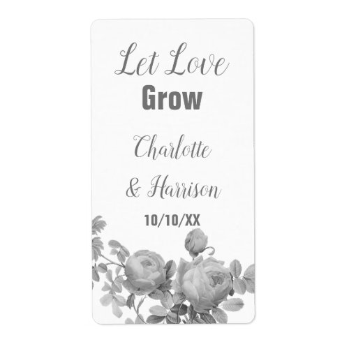 Let Love Grow Seed Packet Wedding Favor label