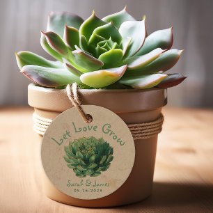 Let Love Grow Succulent Green Wedding Favors Favor Tags