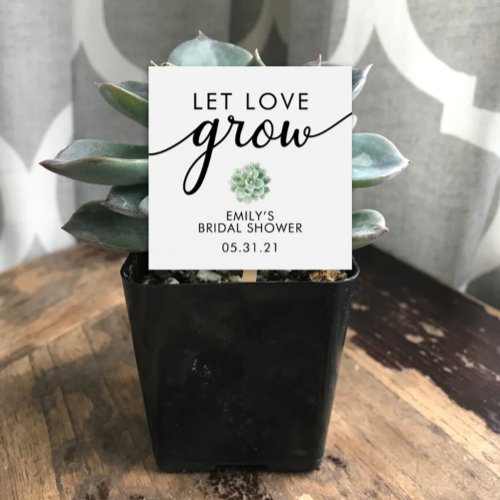 Let Love Grow Succulent Plant Tags