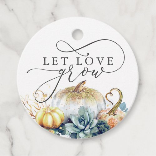 Let Love Grow Succulents and Pumpkins Fall Favor Tags