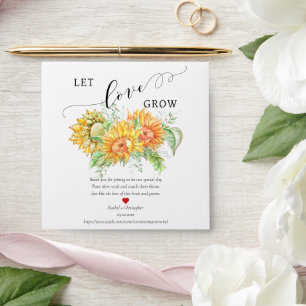 Let Love Grow Sunflower Wedding Favor Seed Packet Envelope