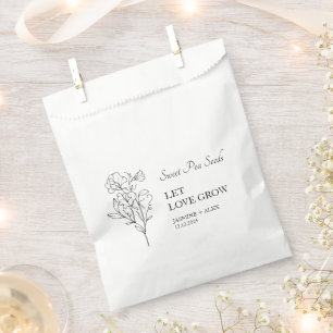 Let Love Grow Sweet Pea Seed Wedding Favor Bag