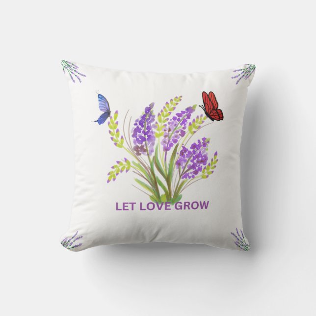LET LOVE GROW THROW PILLOW (Front)