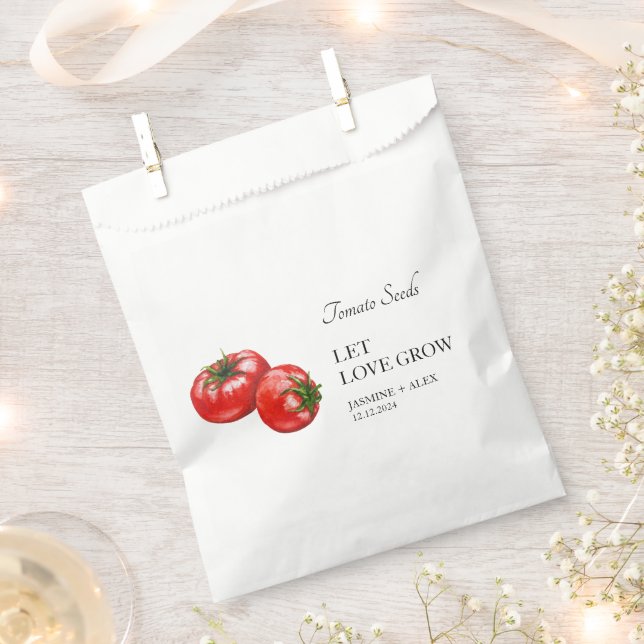 Let Love Grow | Tomato Seed Wedding Favor Bag (Clipped)