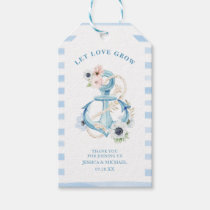 Let Love Grow Watercolor Floral Anchor Wedding Gift Tags