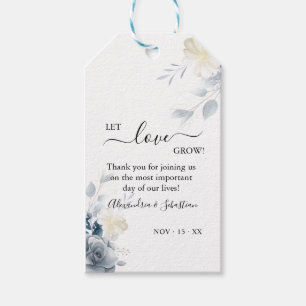 Let Love Grow Watercolor Flowers Wedding Favor Gift Tags