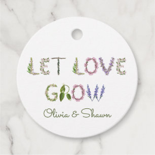 Let love grow Wedding Bridal Flower Seeds Favor Tags