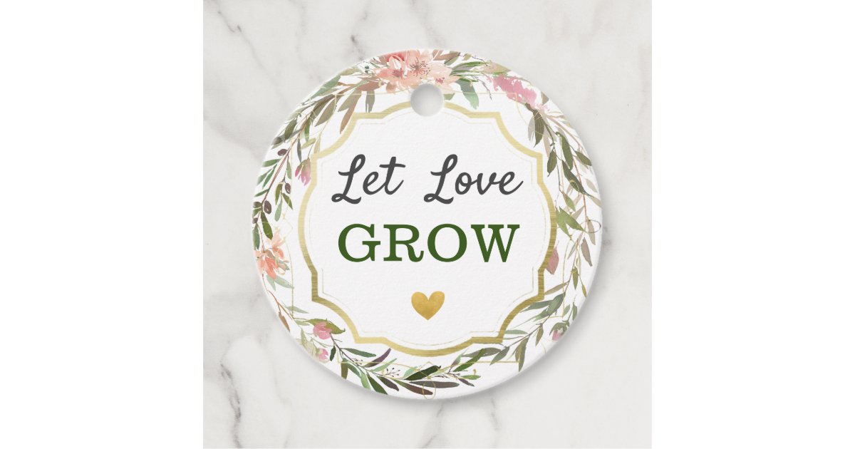 Let Love Grow Wedding Bridal Shower Cacti Seed Pot Favor Tags | Zazzle
