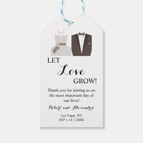 Let Love Grow Wedding Favor Gift Tags