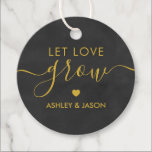 Let Love Grow, Wedding Gift Tag, Chalkboard Gold Favor Tags<br><div class="desc">These are the perfect little gift tags. You can customize front and back text.</div>