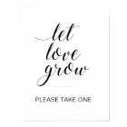 Let Love Grow Wedding Plant Botanical Favors Sign