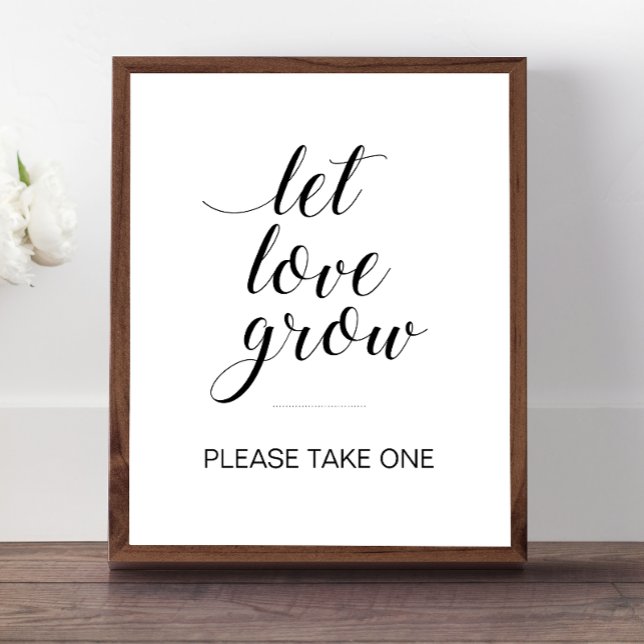 Let Love Grow Wedding Plant Botanical Favors Sign (Creator Uploaded)