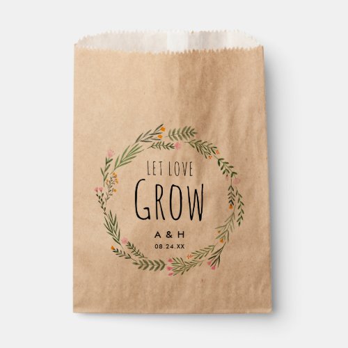 Let Love Grow Wedding Seed Favor Packet Favor Bag