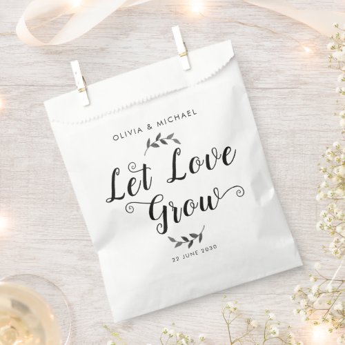 Let Love Grow Wedding Seed Packet Botanical Simple Favor Bag