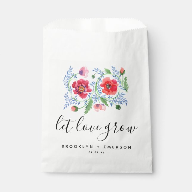 Let Love Grow Wedding Seed Packet  Favor Bag (Front)