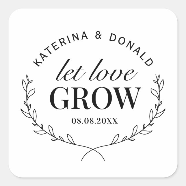 Let Love Grow Wedding Seeds Classic Round Sticker (Front)