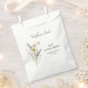 Let Love Grow Wildflower Seed Wedding Favor Bag