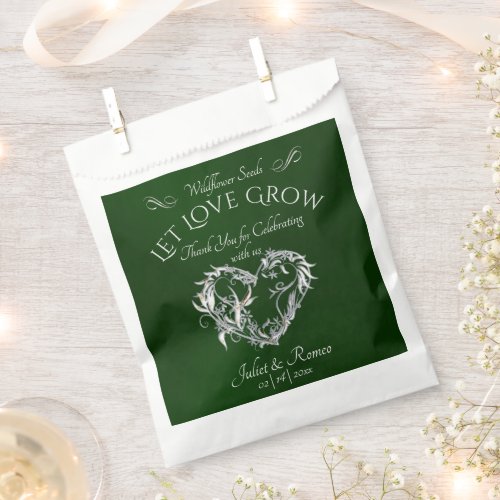 Let Love Grow Wildflowers - Emerald Favor Bag