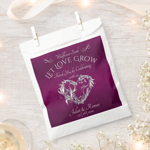 Let Love Grow Wildflowers - Plum Favor Bag