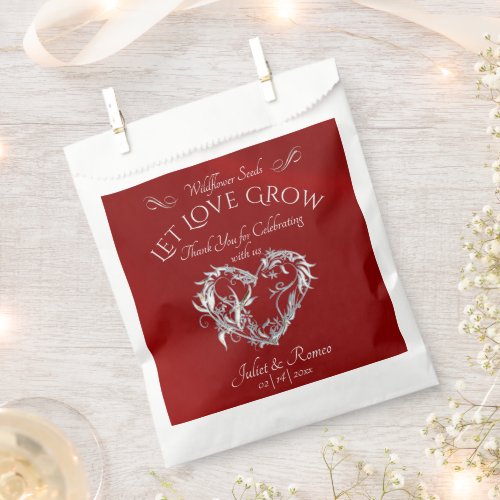 Let Love Grow Wildflowers - Red Favor Bag
