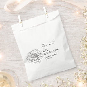 Let Love Grow Zinnia Seed Wedding Favor Bag