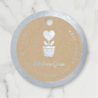 Let Love Grown Real Foil Wedding Bridal Shower Foil Favor Tags