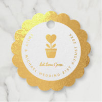 Let Love Grown Real Foil Wedding Bridal Shower Foil Favor Tags