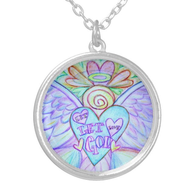 Let Love Guardian Angel Jewelry Charm Necklaces (Front)