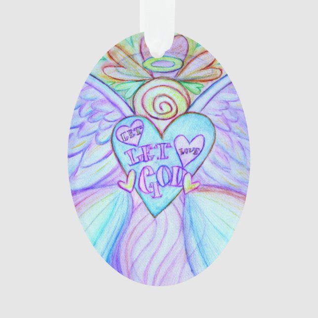 Let Love, Let God Angel Art Holiday Ornament (Front)