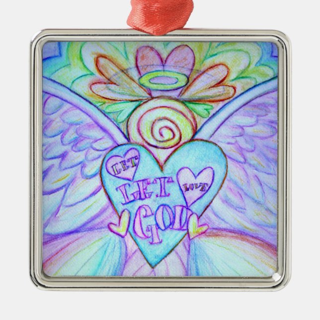 Let Love Let God Angel Holiday Ornament (Front)