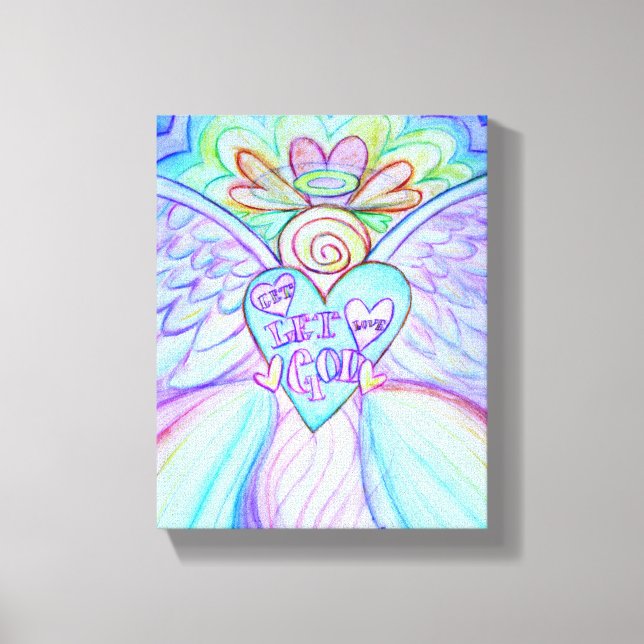 Let Love Let God Angel Painting Wrapped Canvas Art (Front)
