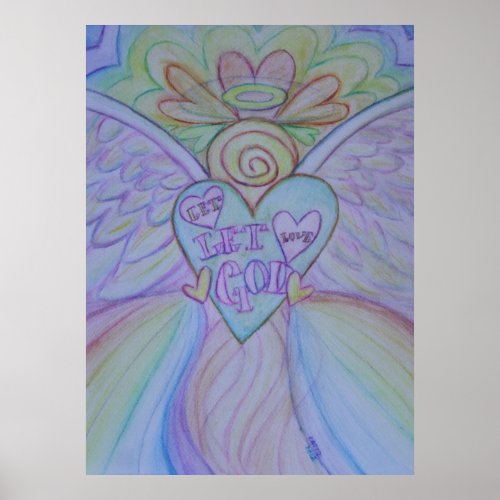 Let Love Let God Guardian Angel Art Print Poster