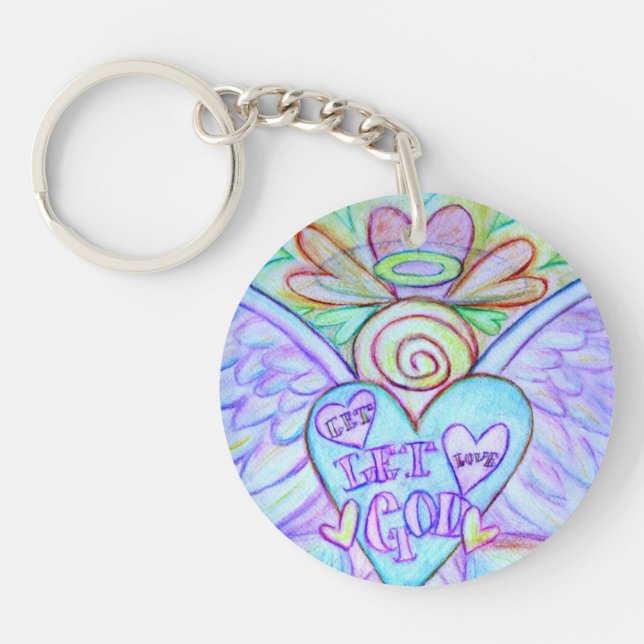 Let Love Let God Guardian Angel Keychain (Front)