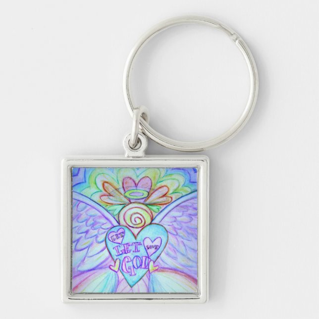 Let Love Let God Guardian Angel Keychain (Front)