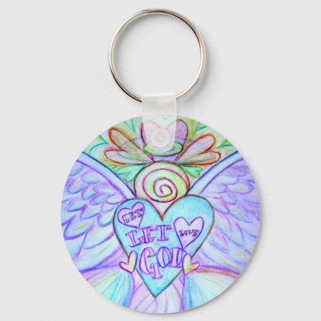 Let Love Let God Guardian Angel Keychain (Front)