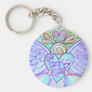 Let Love Let God Guardian Angel Keychain