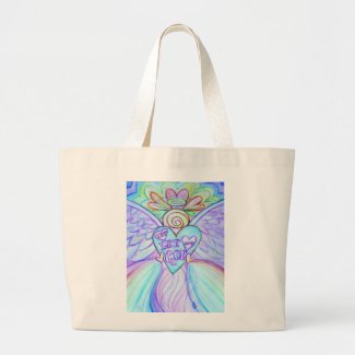 Let Love Let God Rainbow Angel Art Tote Bag