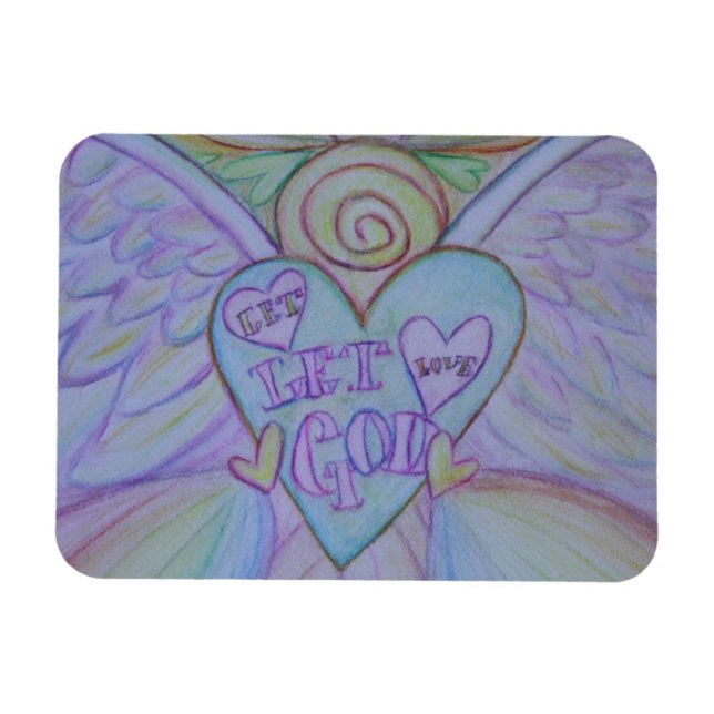 Let Love, Let God Rainbow Angel Magnet (Horizontal)