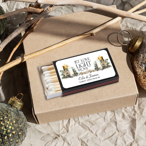 Let Love Light the Way Christmas Wedding Matchboxes