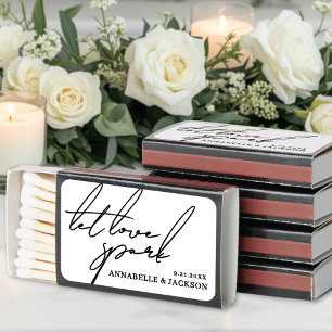 Let Love Spark Wedding Matchbox Favor Matchboxes