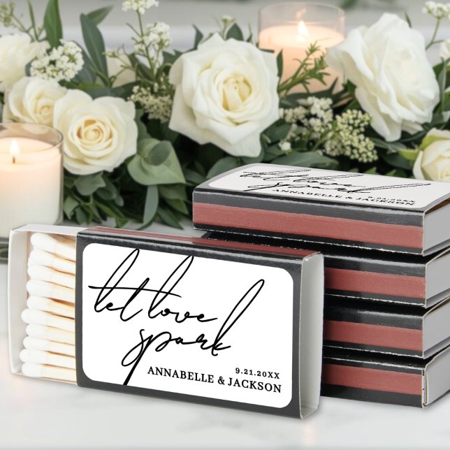 Let Love Spark Wedding Matchbox Favor Matchboxes (Let Love Spark Wedding Matchbox Favor Matchboxes)