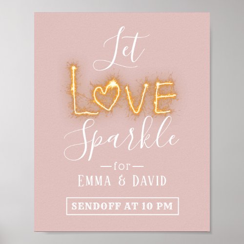 Let Love Sparkle Blush Pink Send Off Wedding Sign