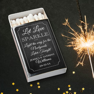 Let Love Sparkle Chalkboard Wedding Matchboxes