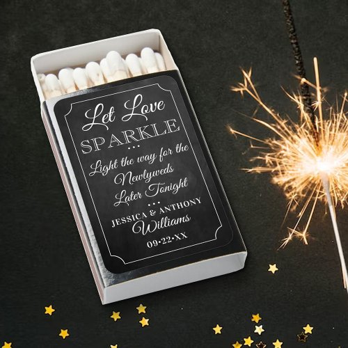 Let Love Sparkle Chalkboard Wedding Matchboxes