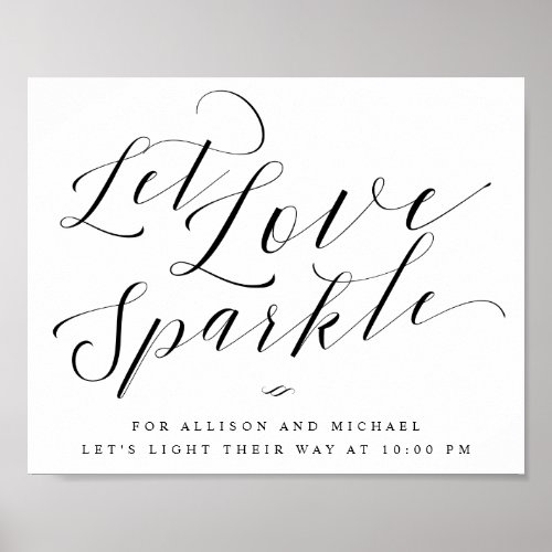 Let Love Sparkle Elegant Calligraphy Wedding Sign