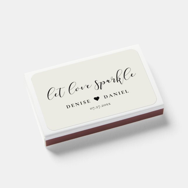 Let love sparkle Elegant design wedding favors Matchboxes (Front Closed)